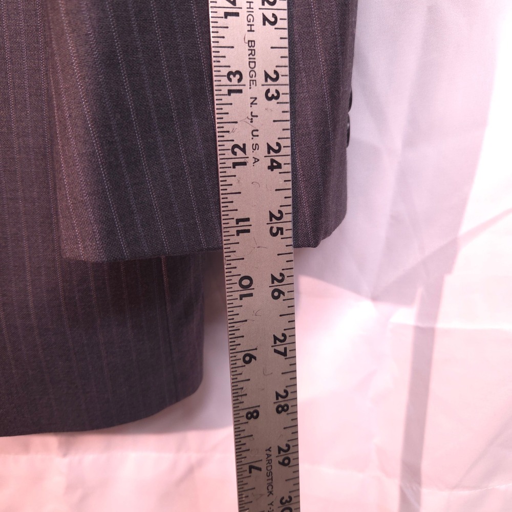 Brooks Brothers 1818 Madison Saxon Wool Pinstripe Blazer Charcoal Grey Mens 44L - Picture 14 of 14